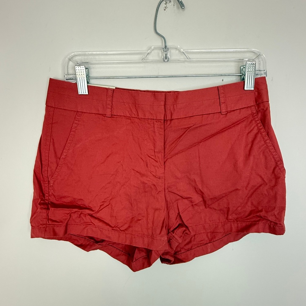 J.Crew Shorts Womens 2 City Fit Chino Broken-In Red Preppy Summer Chino